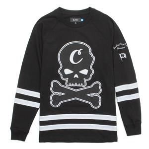 NEW COOKIES men's crusaders long sleev knit jersey in black white